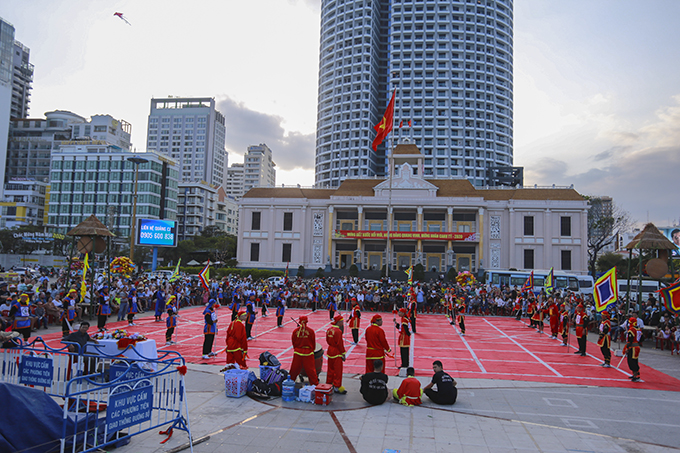 Human chess competition celebrating Tet 2020 in Nha Trang