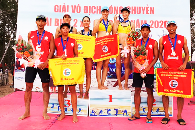 National 2x2 beach volleyball championships 2020: Khanh Hoa win men's and women's events