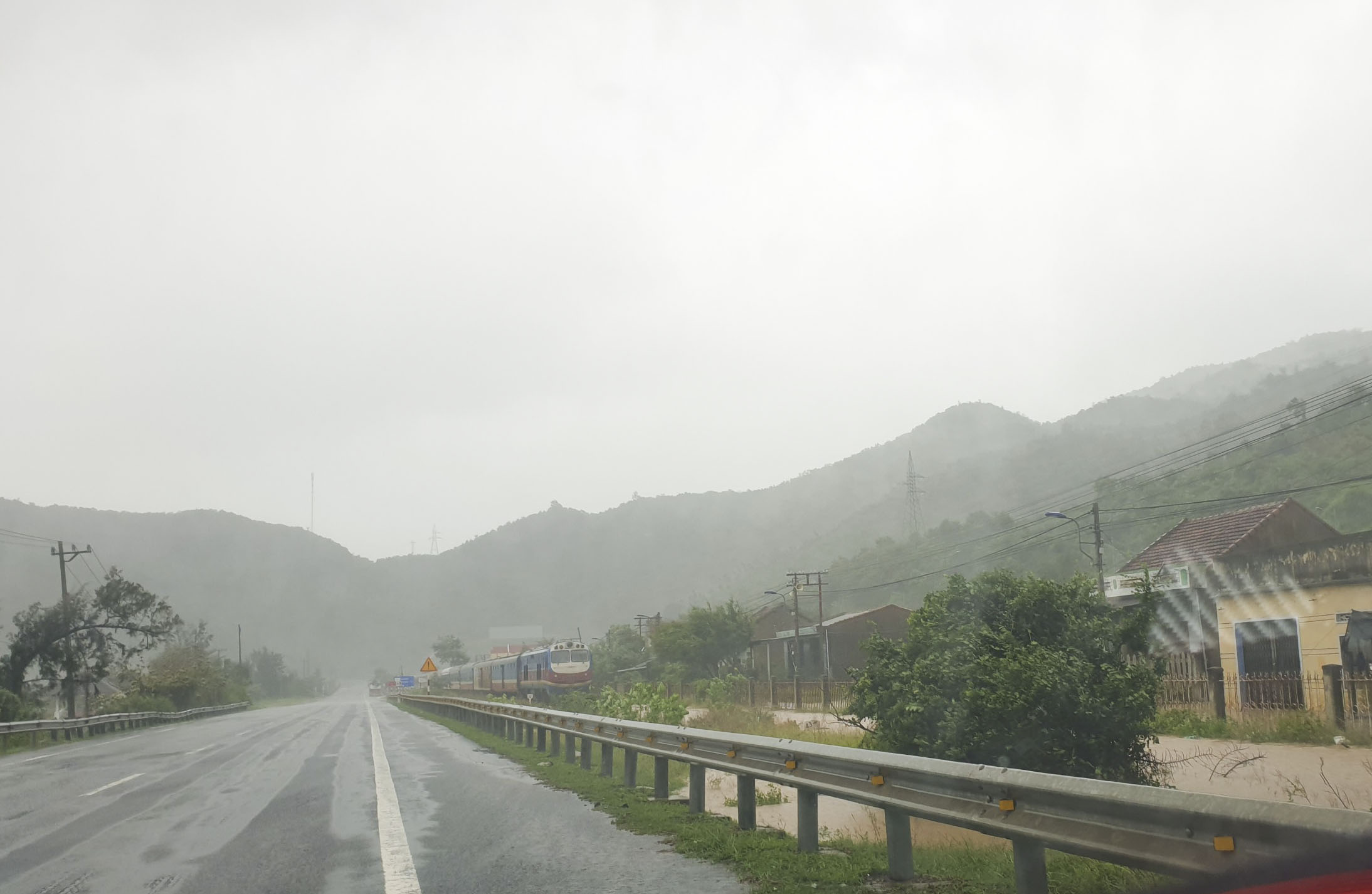 Railway flooded, cut off by flood