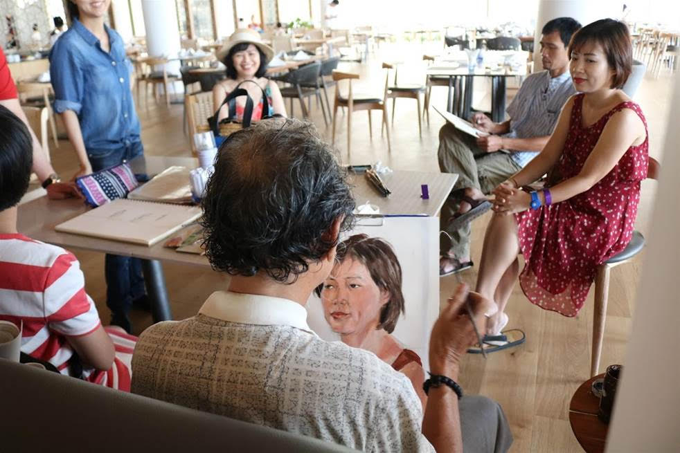 Portrait painting at Alma Resort