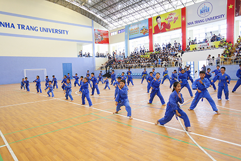 Performance of Khanh Hoa’s Vovinam practitioners