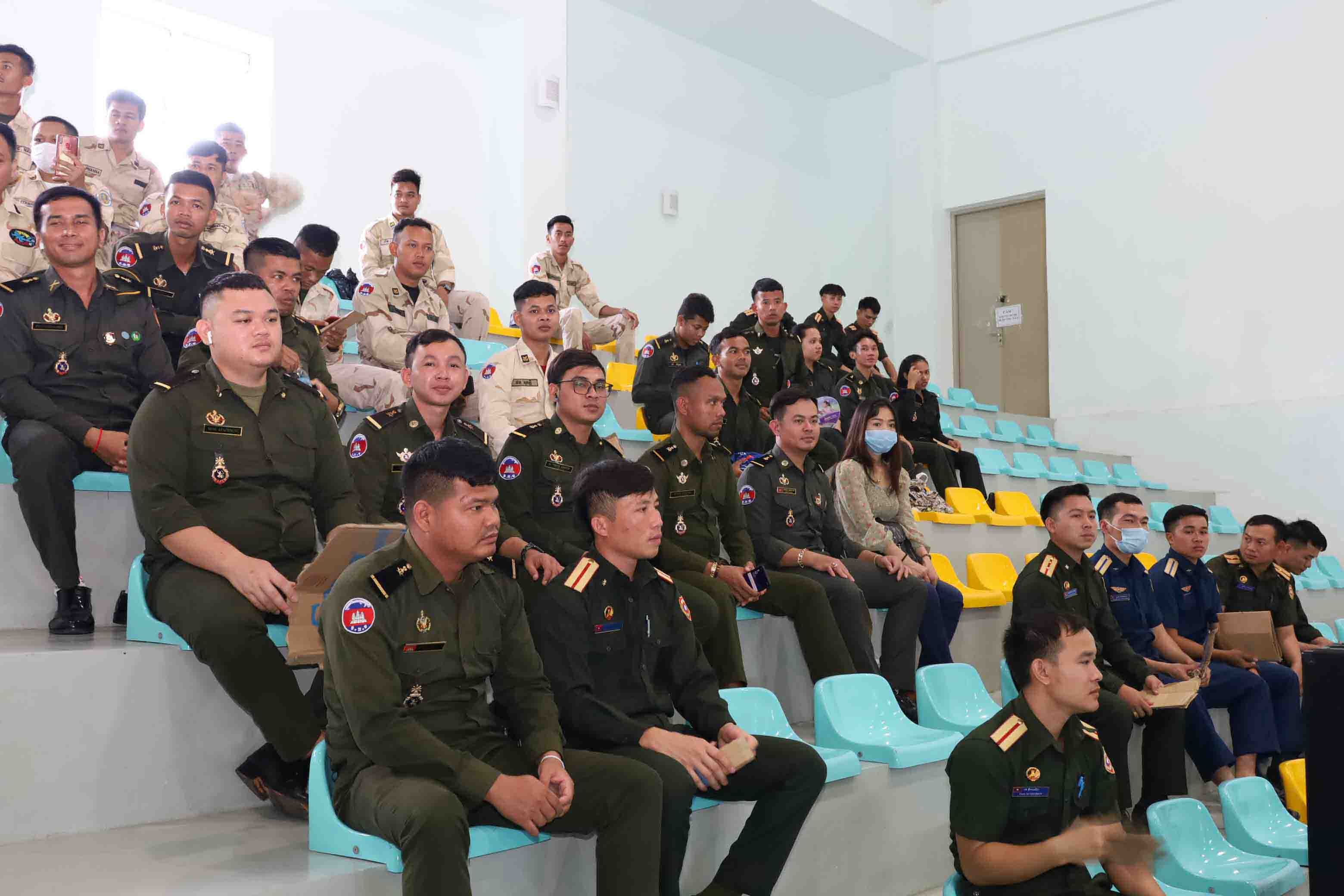 Lao and Cambodian students seeing volleyball friendlies