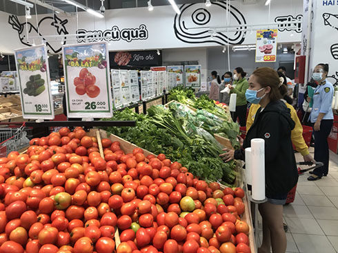 Abundant goods at supermarket