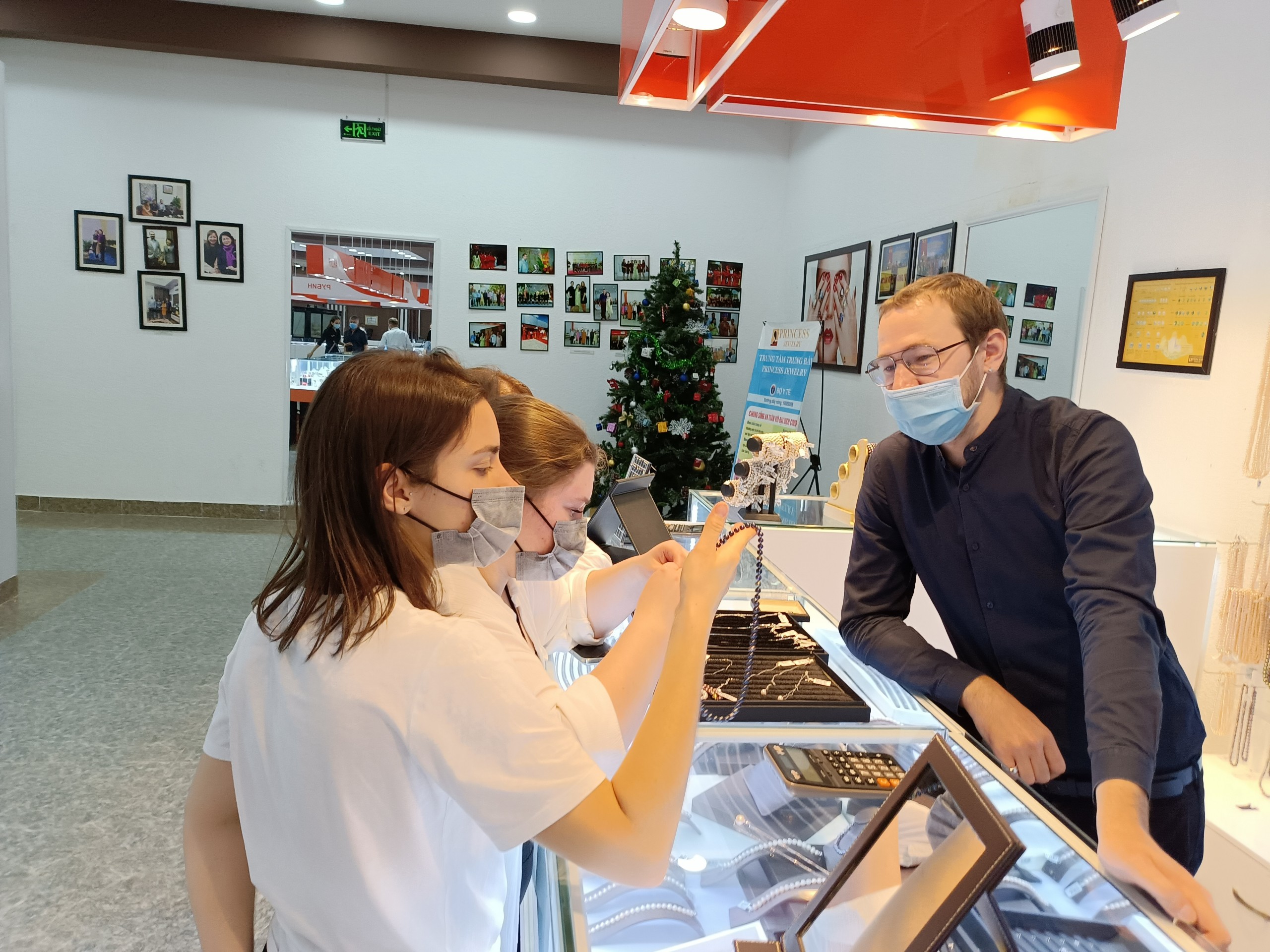 Tourists visit Princess jewelry shop